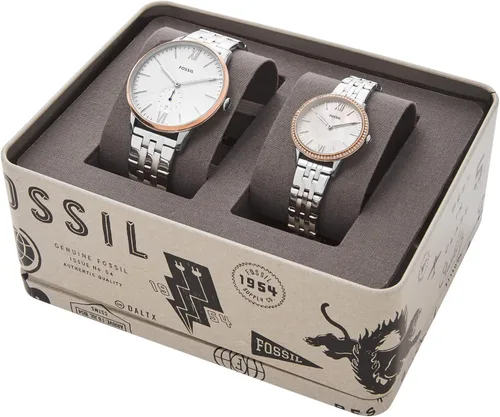 Miniatura 4 de Fossil Juego de regalo de reloj de acero inoxidable para él y ella