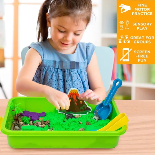 Miniatura 6 de Made By Me Explore + Create Dino Galaxy Sensory Bin, divertidos contenedores sensoriales para niños pequeños de 3+, juguetes sensoriales táctiles