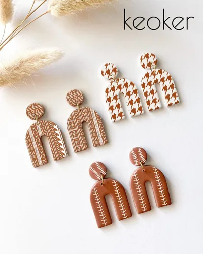 Miniatura 4 de Plantillas de pantalla de seda para arcilla polimérica, kit de impresión de serigrafía reutilizable, funciona con cortadores de aretes de arcilla