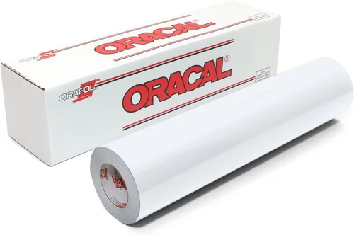 ORACAL 651 Rollo de vinilo blanco brillante, vinilo permanente duradero para calcomanías, calcomanías y manualidades, (24 pulgadas x 150 pies)