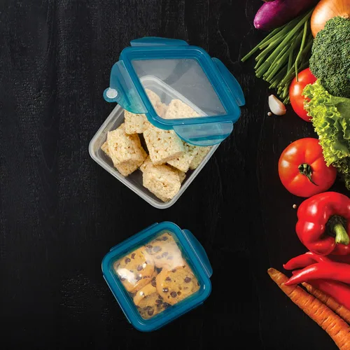 Miniatura 7 de Handy Gourmet Flexi-Top - Recipientes reutilizables, sin BPA, cuadrados, juego de 2