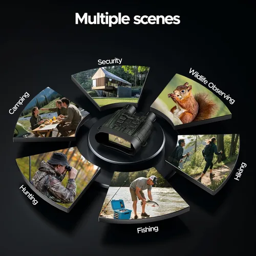 Miniatura 7 de Gafas de visión nocturna, prismáticos de visión nocturna de 112 MP para adultos, visión nocturna digital infrarroja 4K con tarjeta de 64 GB, grado