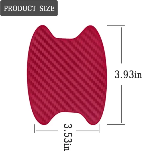 Miniatura 2 de Blilo 8 piezas de calcomanías para manijas de puerta de automóvil, fibra de carbono anti-rayones, ajuste universal, rojo vino Rojo vino/8PCS