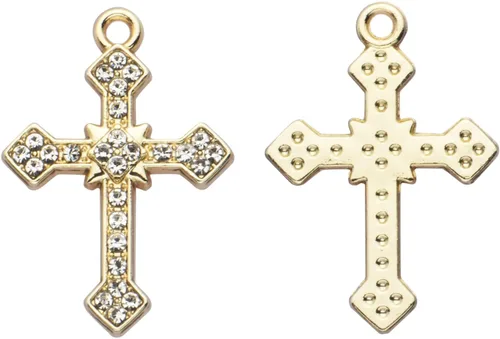 Miniatura 3 de Paquete de 20 dijes de diamantes de imitación chapados en oro, accesorios de cristal para collares, pulseras, joyería, manualidades, bricolaje