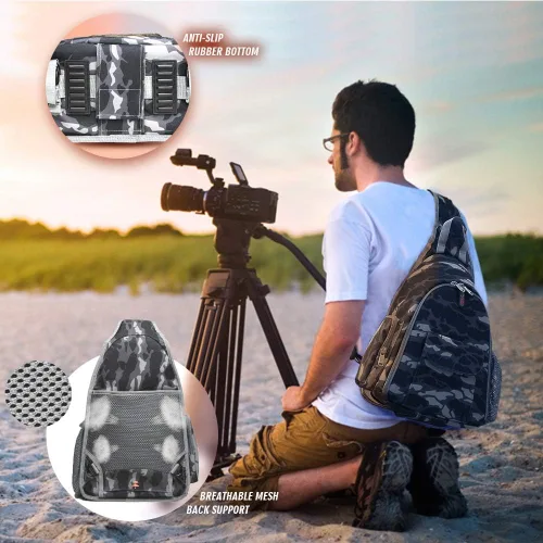 Miniatura 7 de Bolsa impermeable para cámara con cubierta para lluvia, mochila de viaje al aire libre para laptop Canon Nikon Sony Pentax DSLR cámaras, lentes