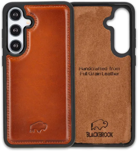 Miniatura 21 de BLACKBROOK Funda de piel de alta calidad a presión compatible con Samsung Galaxy S24, elegante funda de cuero de grano completo con la máxima
