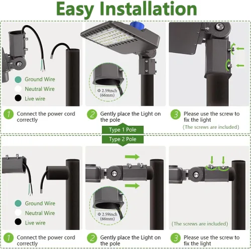 Miniatura 4 de Luz de estacionamiento al aire libre de 100 W, luz de calle LED de 15,000 lúmenes, súper brillante, 5000 K, luz blanca diurna AC100-277V