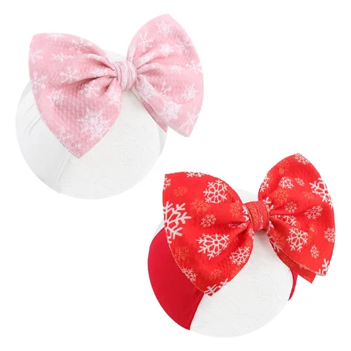 Miniatura 11 de YanJie Lazos de San Valentín – Diademas de nailon rojo hechas a mano para recién nacidos para niñas, niños pequeños y bebés Juego rojo de 6