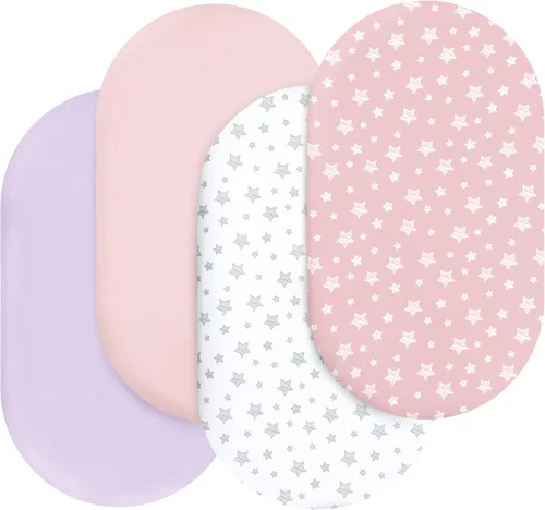 Miniatura 17 de Sábanas para Pack and Play para niños, paquete de 4 sábanas para minicuna, sábana ajustada elástica para Pack and Play y corralito, compatible
