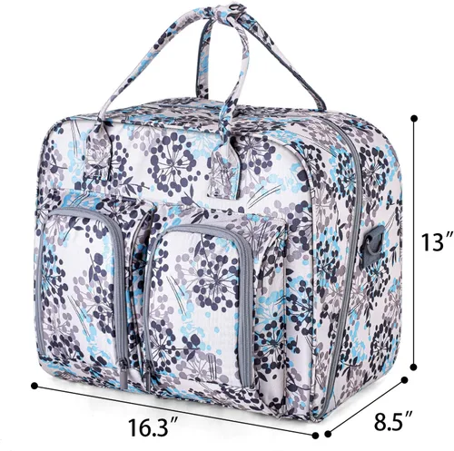 Miniatura 5 de Teamoy Estuche de transporte para máquina de coser, bolsa para máquina de coser con almohadilla inferior de madera para la mayoría de máquinas