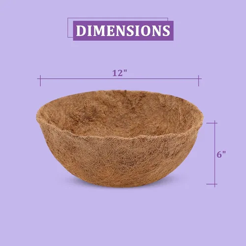 Miniatura 4 de 6 piezas de fibra de coco de 8 pulgadas para plantas, cesta colgante redonda, inserto de repuesto para maceta de coco para caja de ventana, 100%