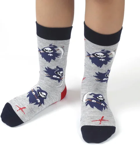 Miniatura 3 de Dsia Zamur Calcetines para niños y niñas, paquete de 4 a 6 unidades + caja de regalo, novedosos calcetines de pantorrilla coloridos para niños de 2