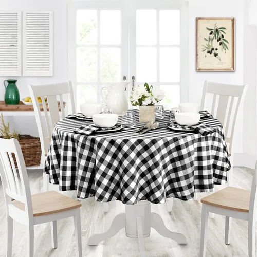 Miniatura 6 de Home Bargains Plus Country Rustic Buffalo - Juego de 4 manteles individuales de algodón a cuadros, color negro, a cuadros, de fácil cuidado