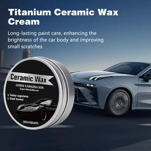 Miniatura 6 de 2 piezas de crema de cera de cerámica de titanio, cera de pulido de revestimiento de automóvil de protección fuerte, pasta removedor de arañazos