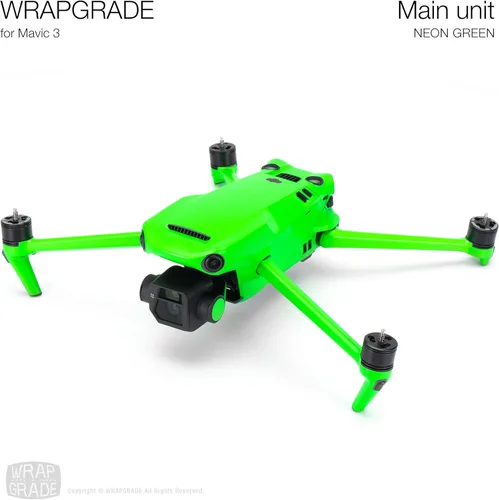 Miniatura 3 de WRAPGRADE Adhesivos de piel completa para DJI Mavic 3 / Mavic 3 Classic (verde neón)