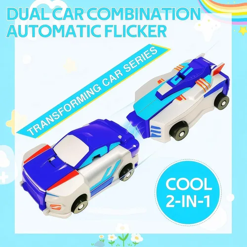 Miniatura 2 de Vehículo de juguete de dinosaurio transformador por colisión, 2 autos magnéticos que se transforman en juguetes de dinosaurio, juguetes de autos