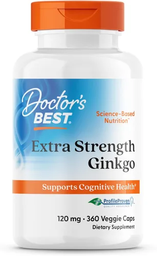 Miniatura 7 de Doctor's Best Ginkgo extra fuerte, sin OMG, sin gluten, vegano, sin soja, promueve la función mental y la memoria, 120 mg, 120