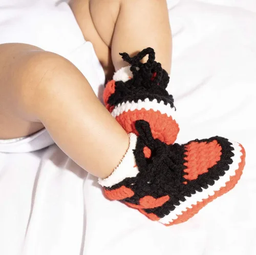 Miniatura 3 de Itzzy Bitzzy Zapatillas de bebé Zapatos de ganchillo para bebés Botines suaves para niños y niñas Zapatos de suela suave sin cordones