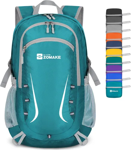 Miniatura 8 de Zomake - Mochila de senderismo plegable resistente al agua, mochila ligera de 40 litros para viajes, mochila plegable Backpacks Amarillo