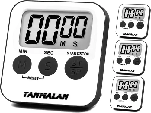 Tanmalan Temporizador de Cocina para Cocina Alarma Fuerte, Pantalla Grande, Alarma Fuerte de Memoria Automática, Pantalla Grande, Botón Grande, para
