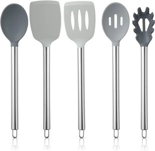 Miniatura 22 de COOK WITH COLOR Juego de utensilios de cocina de silicona, juego de utensilios de cocina, utensilios de cocina de silicona fáciles de limpiar, Rojo