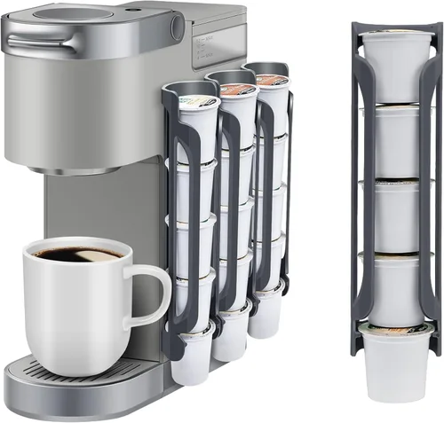 Miniatura 16 de Soporte para tazas K para Keurig: soportes para cápsulas de café para mostrador de espacio pequeño, soportes para Kcup para montaje en pared