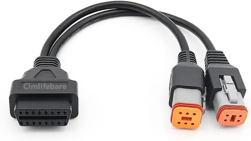Cable adaptador OBD2 2 en 1 para escáner de herramienta de diagnóstico de motocicleta de 4 pines+6 pines, funciona en modelos con protocolo J1850,