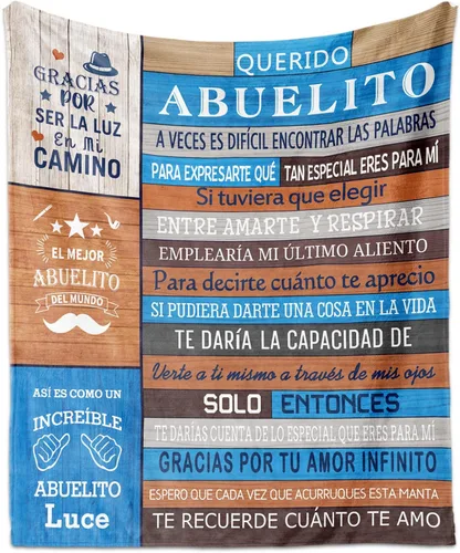Regalos de Abuelito, Regalos para Abuelo Dia del Padre, Regalos para Abuelo en Español, El Mejor Abuelo Del Mundo, Manta para abuelo 60 x 50