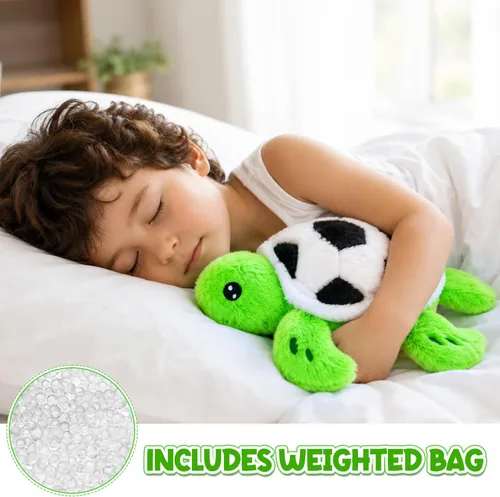 Miniatura 6 de 11 Inch Weighted Turtle Stuffed Animal, Soft Sea Turtle Soccer Plush Toy with Football Body, Cute Weighted Plushies for Kids Boys Girls, Ideal