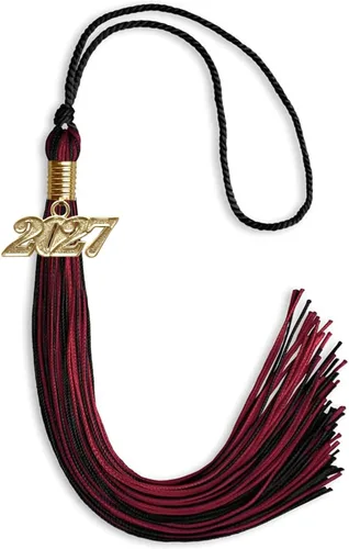 Miniatura 130 de Endea Graduation - Borla de doble color mixto con fecha dorada (negro/dorado antiguo, 2021)