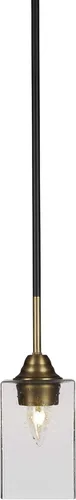 Miniatura 137 de Toltec Lighting Paramount - Mini colgante de 1 luz en acabado negro mate con cristal de arte perla de 7 pulgadas y estilo negro