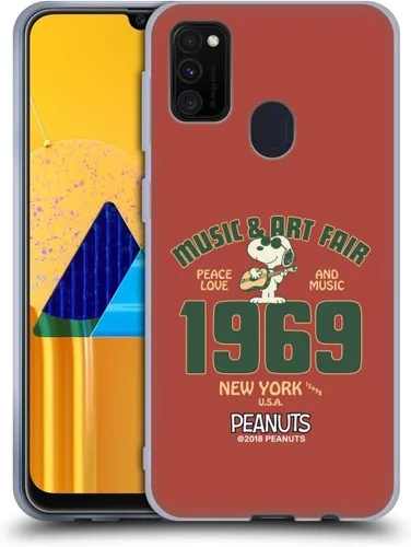 Miniatura 262 de Head Case Designs Funda de gel Woodstock 50th con licencia oficial de Peanuts Snoopy Guitar 1969 [protección de grado militar] compatible