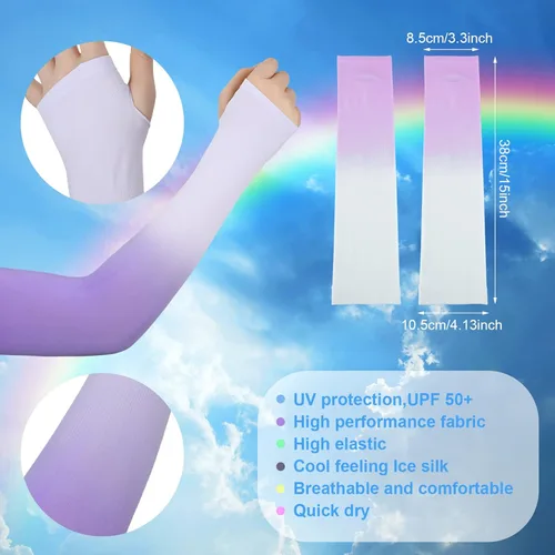 Miniatura 2 de JenPen 6 pares de mangas de brazo de protección solar UV para cubrir los brazos para mujeres, mangas de compresión para hombres Color elegante.