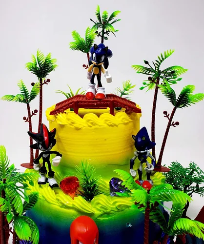 Miniatura 8 de SONIC and Friends - Decoración para pastel de fiesta de cumpleaños con figuras de Sonic y accesorios decorativos