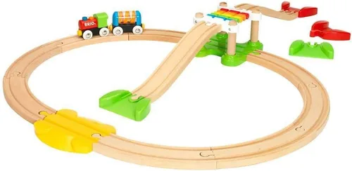 Miniatura 3 de BRIO Mi primer ferrocarril - Pack para principiantes de 18 piezas - Juego de tren de madera certificado FSC - Compatible con todos los juegos BRIO