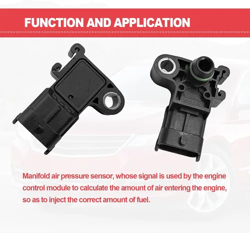 Miniatura 6 de Colector de presión de aire absoluta Sensor MAP Interruptor de admisión de aire compatible con Chevy 09-11 Aveo 07-19 Impala, 08-19 Buick Enclave