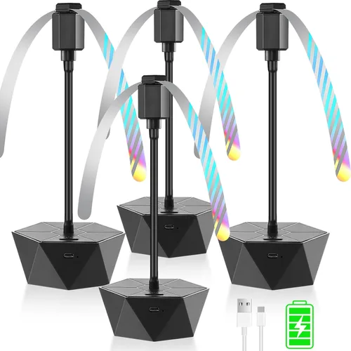 Miniatura 10 de Ventiladores Repelentes de Moscas para Mesas Recargables para Interiores y Exteriores para Mantener las Moscas Alejadas, Spinner de Mesa con Aspas
