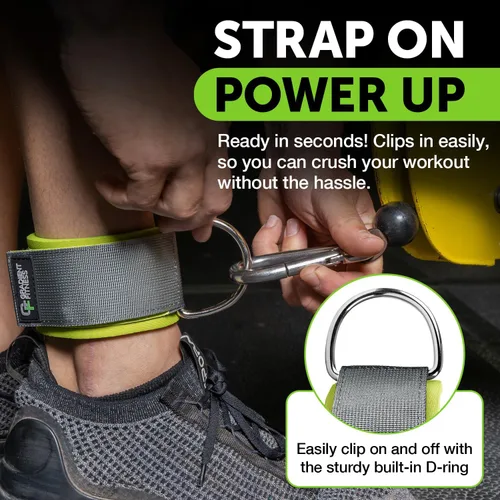 Miniatura 3 de Gradient Fitness Correas de tobillo (paquete de 2) Correa de tobillo para máquina de cable, bandas de tobillo para entrenamiento, correa