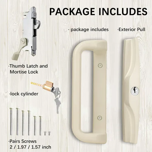 Miniatura 4 de Juego de cerradura y manija para puerta de patio House Guard con llave, opciones que añaden una firma única a su cerradura de puerta de vidrio