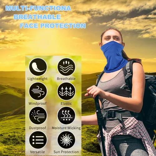 Miniatura 4 de Máscara facial con polaina para el cuello: bufanda Gator Pasamontañas transpirable Cubierta de enfriamiento Máscaras para hombres y mujeres