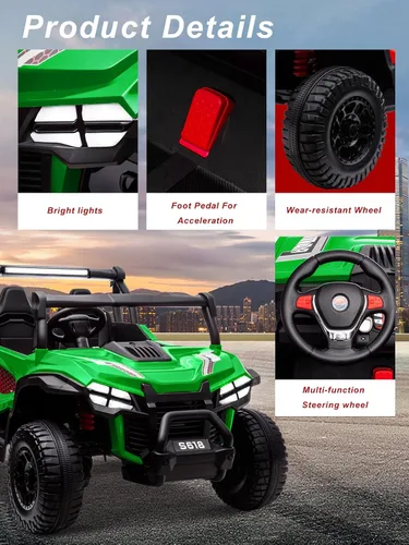 Miniatura 2 de OTTARO Autos eléctricos de 24 V XXXL de 2 plazas, vehículos eléctricos para niños grandes, camión UTV 4WD con control remoto, asiento espacioso