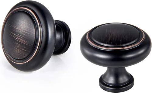 Nobs redondos, paquete de 10 tiradores de cajón de 1.25 pulgadas (1.260 in), pomos de gabinete elegantes para oficina, muebles del hogar, pomos