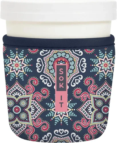 Miniatura 67 de Sok It IceCreamSok - Funda de neopreno aislada (flores abstractas, pintas de helado cónicas)