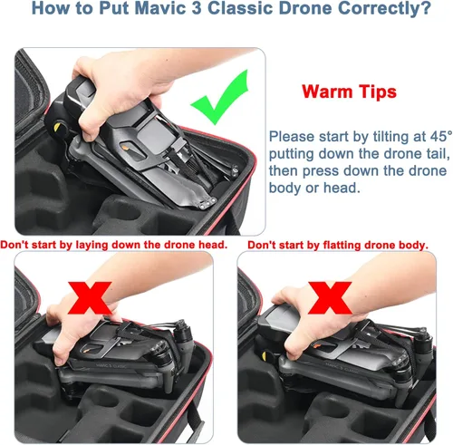 Miniatura 4 de RLSOCO Funda rígida para DJI Mavic 3 Classic/Mavic 3 Cine Fly More Combo - Compatible con: Mavic 3 Body, RC Pro o DJI RC Controller, baterías, Funda