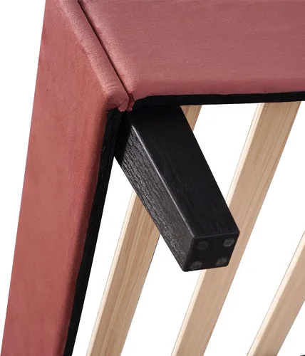 Miniatura 7 de Base de cama tapizada Queen con cabecero, cama moderna de plataforma de terciopelo con patrón de flores, soporte de listones de madera, tamaño rojo