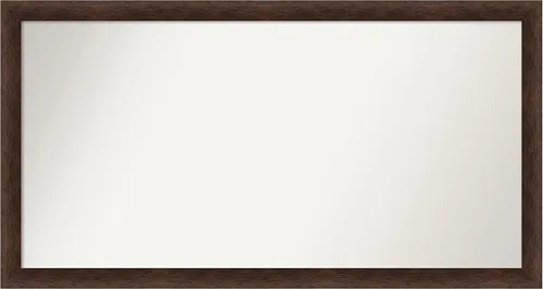 Miniatura 70 de Amanti Art Espejo de pared personalizado no biselado (24 x 27 pulgadas), marco estrecho de nogal chipre - varios tamaños personalizados - Espejo