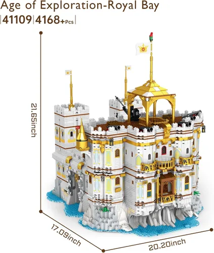 Miniatura 6 de JMBricklayer Conjuntos de Construcción de Castillo de Royal Bay, Kit de Construcción de Castillo Medieval Ideas 41109, Conjunto de Construcción MOC