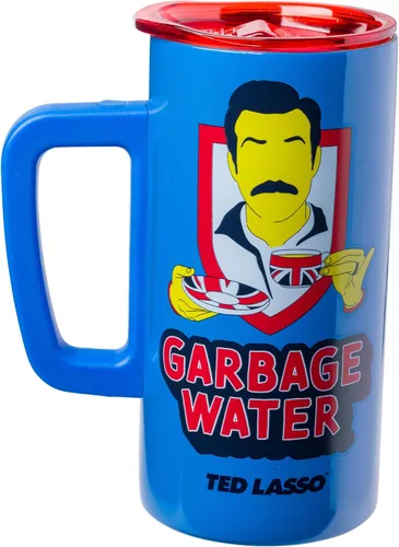 Miniatura 2 de Silver Buffalo Ted Lasso Garbage Water - Taza de café de acero inoxidable de doble pared con asa, 15 onzas