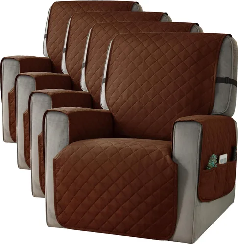 Miniatura 13 de Ouka - Funda reclinable para perros, de ancho de asiento de 63,5 cm, protector de sofá de tela reversible con correas elásticas, funda de sillón Gris