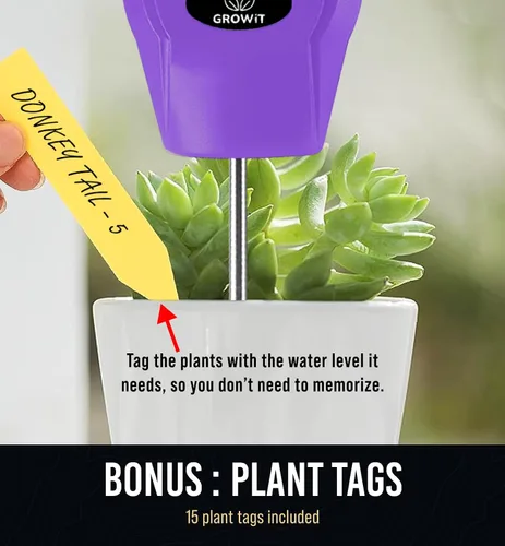 Miniatura 4 de GROWIT - Monitor de agua de suelo para plantas, medidor de humedad del suelo, hidrómetro para plantas, medidor de humedad de plantas de interior, 3.